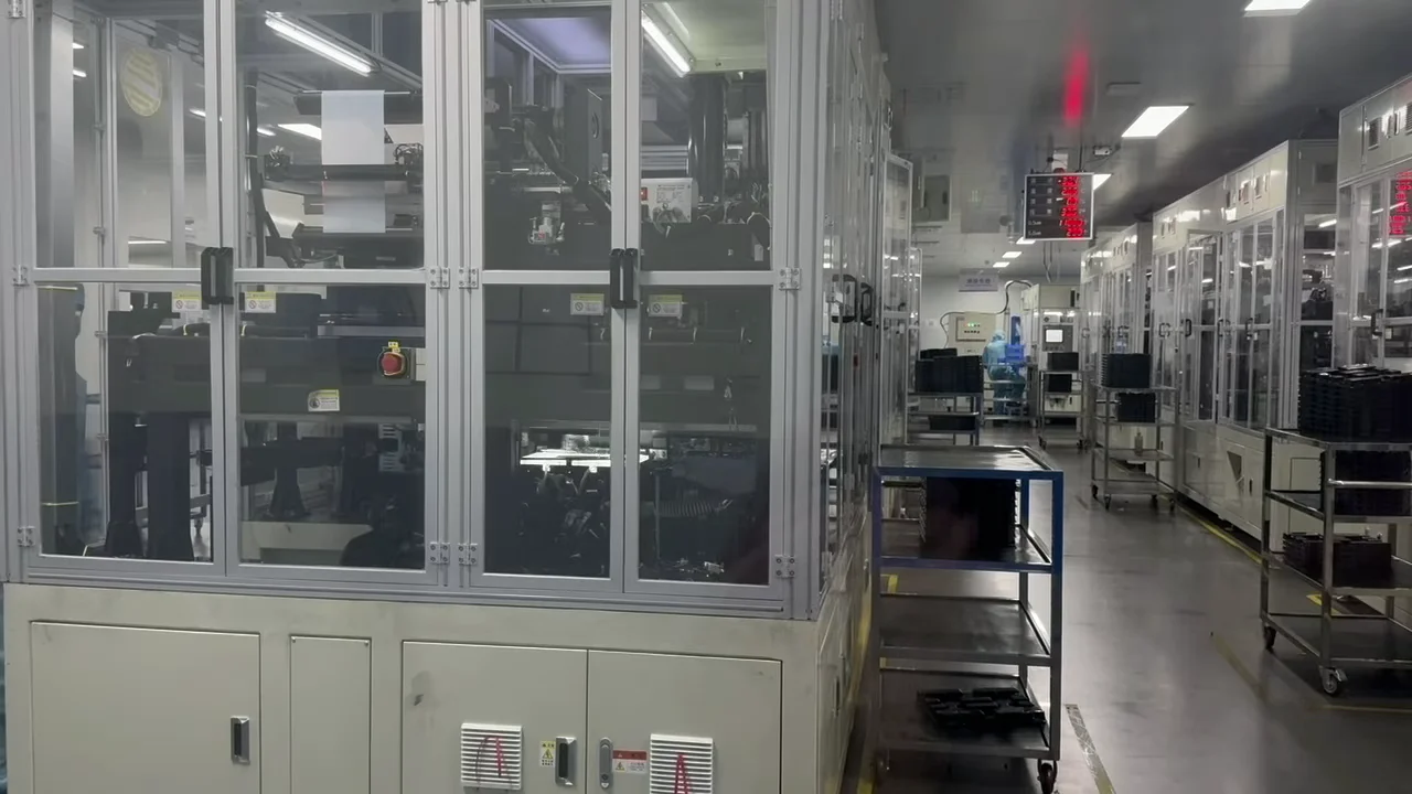 Production equipment and aisles in supplied factory footage