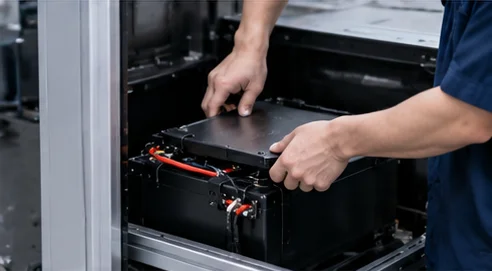 Concept of battery installation in a mobile robot platform