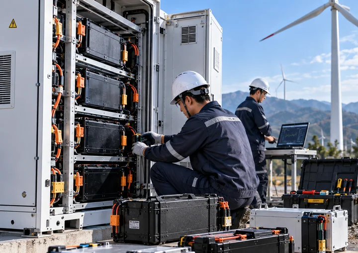 Concept battery access and maintenance at an outdoor infrastructure site